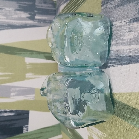 Vintage Blue Green Tint Glass Jars Dispensers Big And Small - Picture 7 of 14